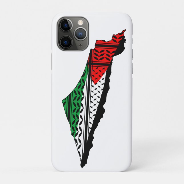 Palestine Map whith Flag and Keffiyeg Pattern Case-Mate iPhone Case (Back)