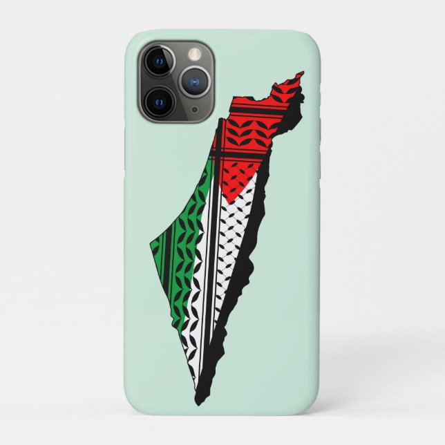 Palestine Map whith Flag and Keffiyeg Pattern Case-Mate iPhone Case (Back)
