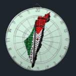 Palestine Map whith Flag and Keffiyeg Pattern Dart Board<br><div class="desc">Palestine Map whith Flag and Keffiyeh Pattern Design symbol of Resistance and Freedom. Fast forward to the 1960s and the rise of the Palestinian resistance movement, the prominent Palestinian politician, Yasser Arafat, further solidified this meaning behind the keffiyeh. The keffiyeh became Arafat’s personal trademark as he draped it over his...</div>