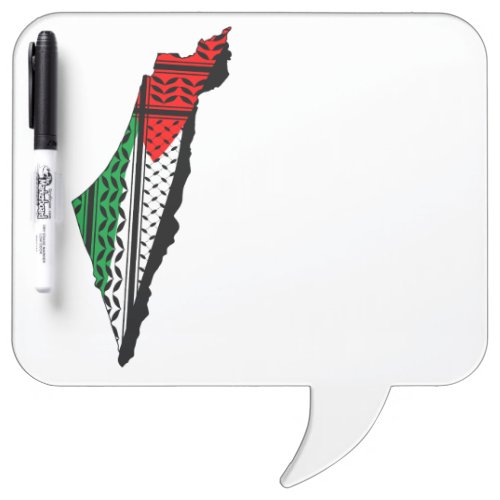 Palestine Map whith Flag and Keffiyeg Pattern Dry Erase Board