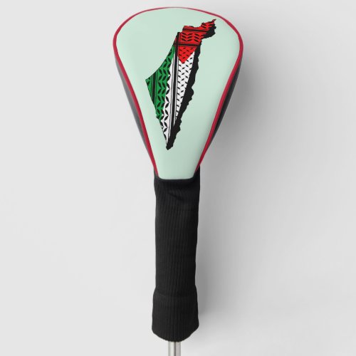 Palestine Map whith Flag and Keffiyeg Pattern Golf Head Cover