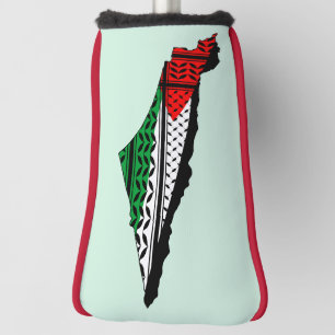 Palestine Map whith Flag and Keffiyeg Pattern Golf Head Cover