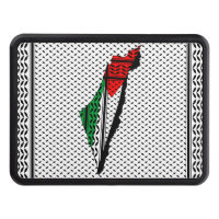 Palestine Map whith Flag and Keffiyeg Pattern