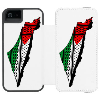 Palestine Map whith Flag and Keffiyeg Pattern iPhone SE/5/5s Wallet Case