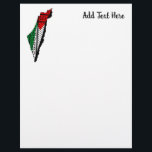 Palestine Map whith Flag and Keffiyeg Pattern Letterhead<br><div class="desc">Palestine Map whith Flag and Keffiyeh Pattern Design symbol of Resistance and Freedom. Fast forward to the 1960s and the rise of the Palestinian resistance movement, the prominent Palestinian politician, Yasser Arafat, further solidified this meaning behind the keffiyeh. The keffiyeh became Arafat’s personal trademark as he draped it over his...</div>
