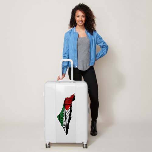 Palestine Map whith Flag and Keffiyeg Pattern Luggage