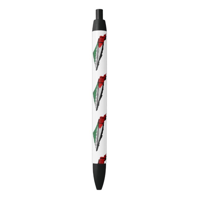 Palestine Map whith Flag and Keffiyeg Pattern Pen (Front Vertical)