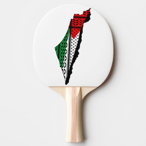 Palestine Map whith Flag and Keffiyeg Pattern Ping Pong Paddle