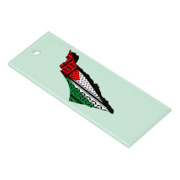 Palestine Map whith Flag and Keffiyeg Pattern Ruler