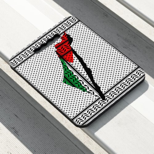 Palestine Map whith Flag and Keffiyeg Pattern Seat Cushion