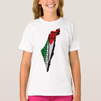 Palestine Map whith Flag and Keffiyeg Pattern