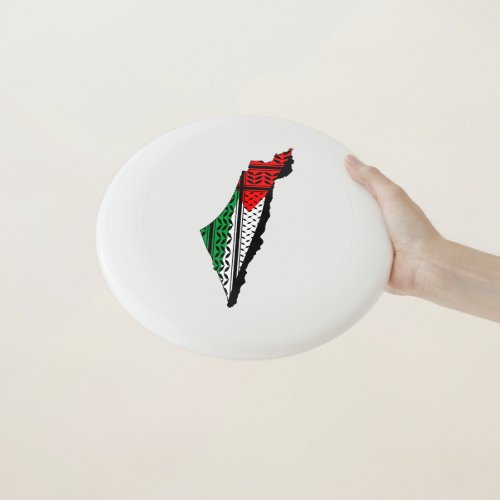 Palestine Map whith Flag and Keffiyeg Pattern Wham_O Frisbee