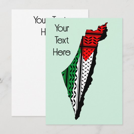 Palestine Map with Flag and Keffiyeh (Front/Back)