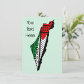 Palestine Map with Flag and Keffiyeh (Standing Front)