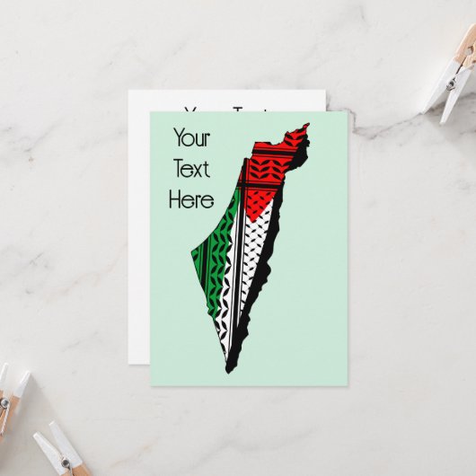 Palestine Map with Flag and Keffiyeh (Front/Back In Situ)