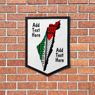 Palestine Map with Flag and Keffiyeh