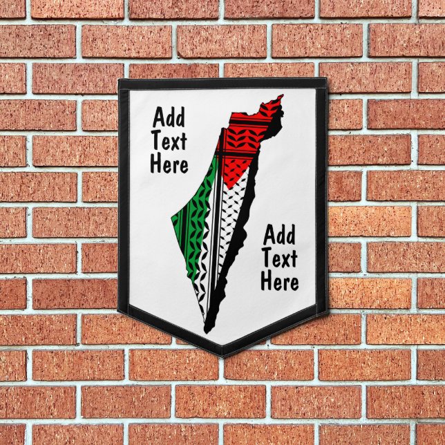 Palestine Map with Flag and Keffiyeh (Insitu 1)