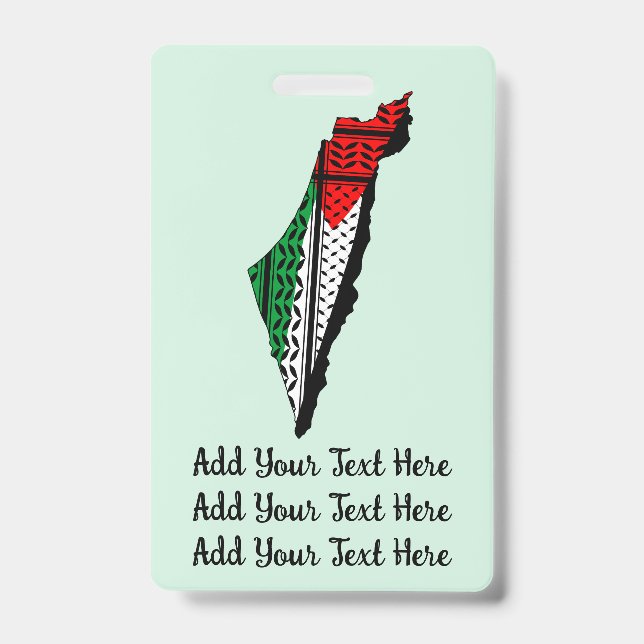 Palestine Map with Flag and Keffiyeh Badge (Front)