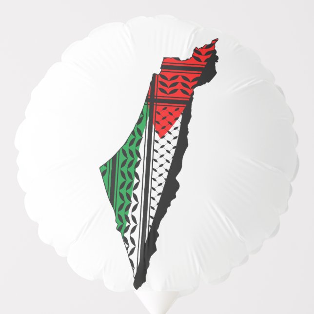 Palestine Map with Flag and Keffiyeh Balloon (Front)