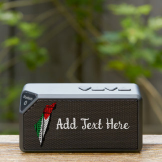 Palestine Map with Flag and Keffiyeh Bluetooth Speaker