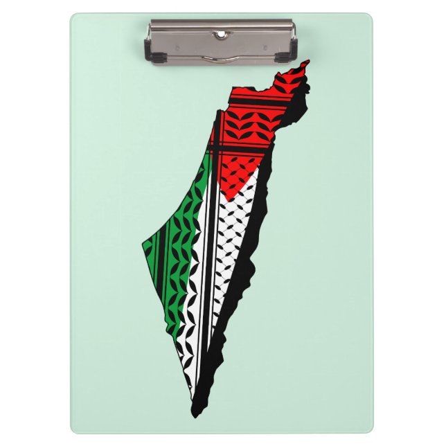 Palestine Map with Flag and Keffiyeh Clipboard (Front)