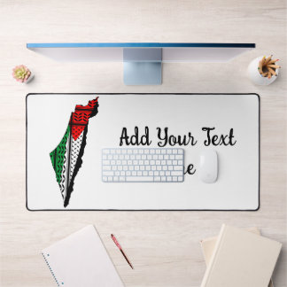 Palestine Map with Flag and Keffiyeh Desk Mat