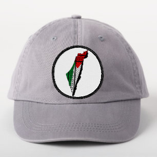 Palestine Map with Flag and Keffiyeh Patch