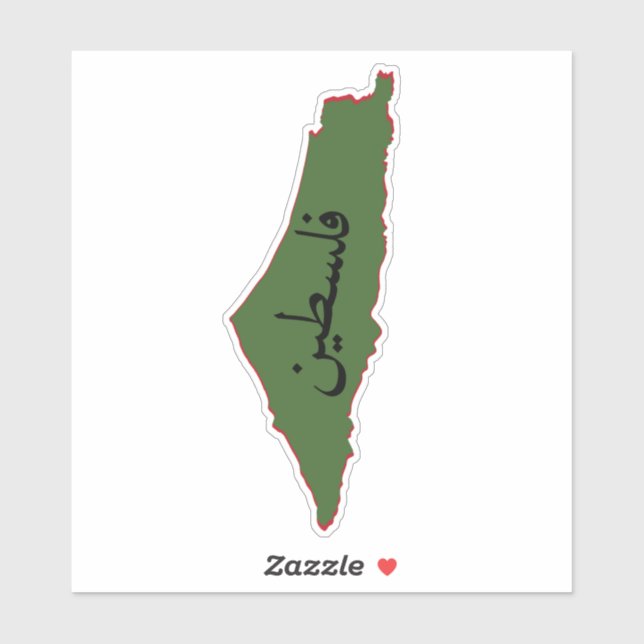 palestine map with palestine word in arabic  sticker (Sheet)