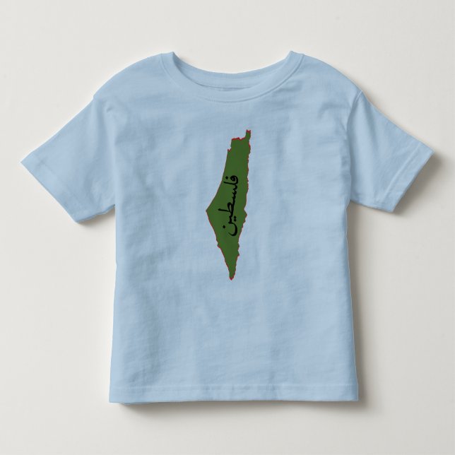 palestine map with palestine word in arabic  toddler t-shirt (Front)