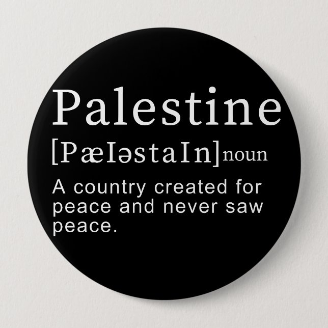 Palestine Meaning design Palestine Definition text Button (Front)