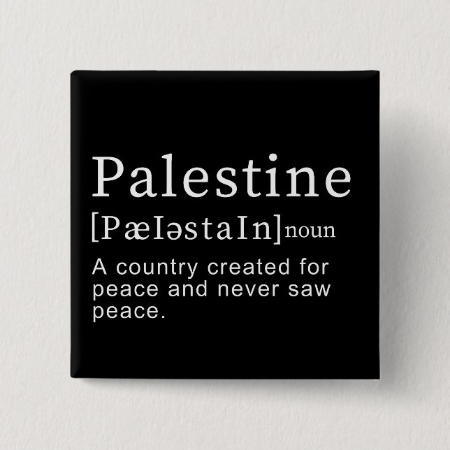Palestine Meaning design Palestine Definition text Button (Front)