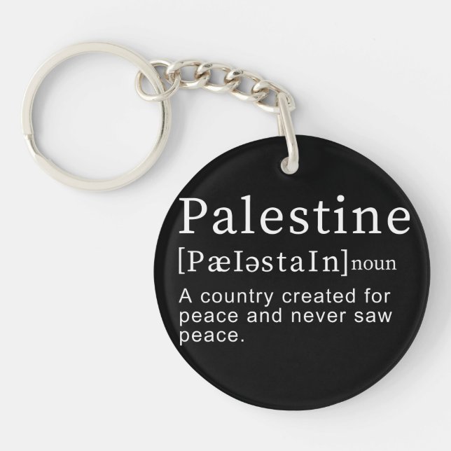 Palestine Meaning design Palestine Definition text Keychain (Front)