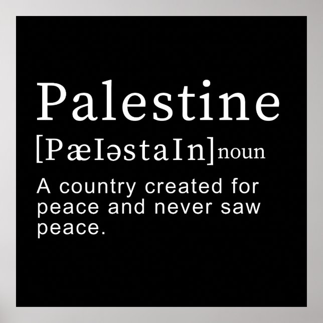Palestine Meaning design Palestine Definition text Poster (Front)