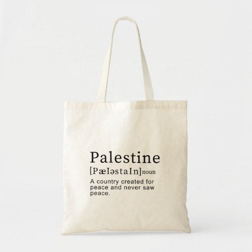 Palestine Meaning design Palestine Definition text Tote Bag