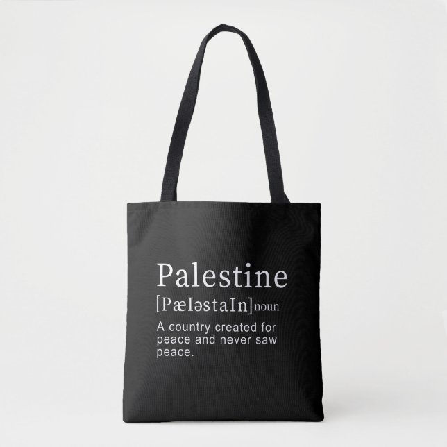 Palestine Meaning design Palestine Definition text Tote Bag (Front)