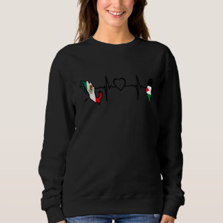 Palestine Mexico Heartbeat Palestinian Mexican Fl Sweatshirt