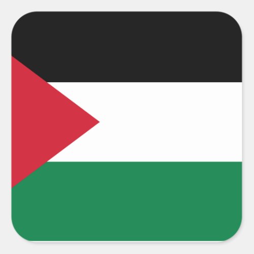 Palestine National World Flag Square Sticker