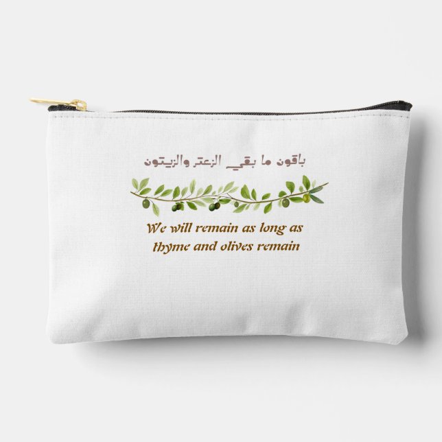 Palestine Olive Branch Accessory Pouch (Front)
