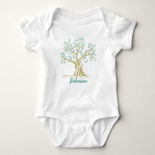 Palestine Olive Tree Personalized Baby Bodysuit