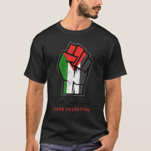 Palestine Palestine Flag Arabic Calligraphy Free T-Shirt