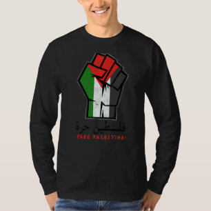 Palestine Palestine Flag Arabic Calligraphy Free T-Shirt