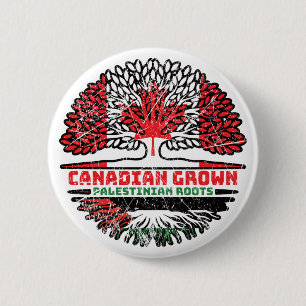 Palestine Palestinian Canadian Canada Tree Roots Button