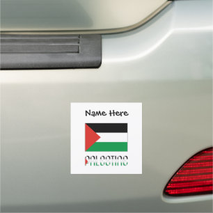 Palestine Palestinian Flag Black Personalization  Car Magnet