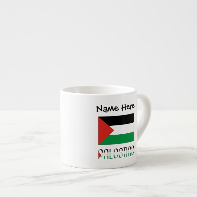 Palestine Palestinian Flag Black Personalization  Espresso Cup (Front Right)