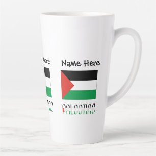 Palestine Palestinian Flag Black Personalization Latte Mug