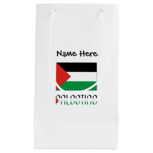 Palestine Palestinian Flag Black Personalization  Small Gift Bag