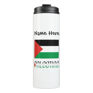 Palestine Palestinian Flag Black Personalization  Thermal Tumbler