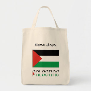Palestine Palestinian Flag Black Personalization Tote Bag