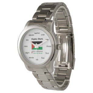 Palestine Palestinian Flag Black Personalization Watch