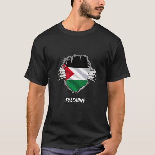 Palestine Palestinian Flag Chest Palestine T_Shirt